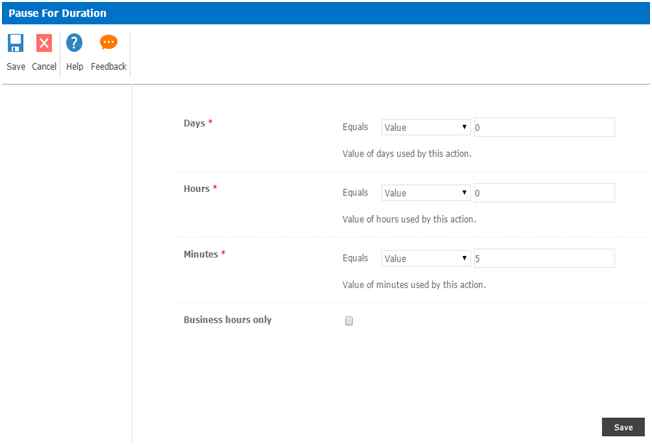 double click on the action